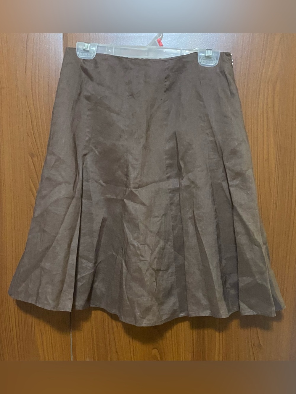 Allison Taylor Women's Brown A-Line Knee length Linen Summer Skirt size 4